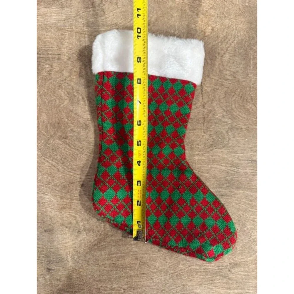 Pet Christmas Stocking Red Green Knit